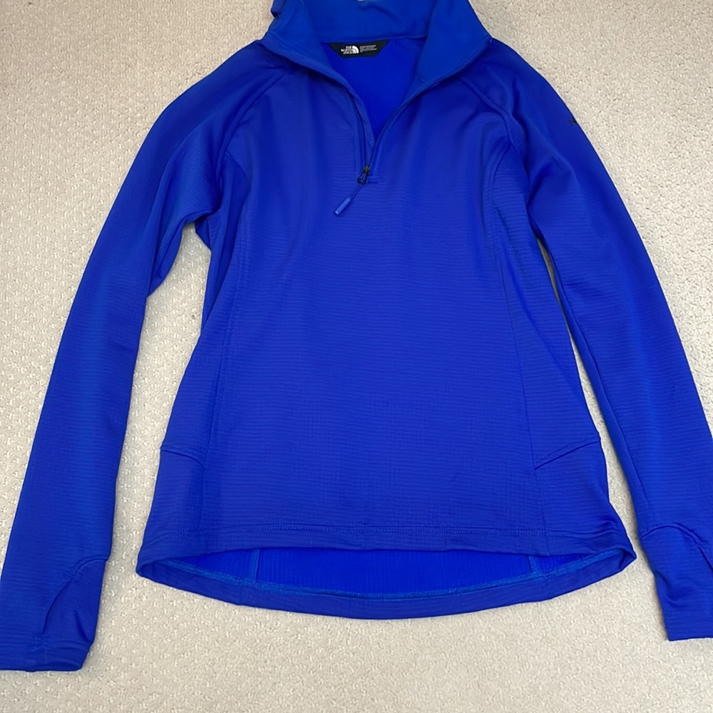 north face royal blue quarter zip jacket - Picture 2 of 4